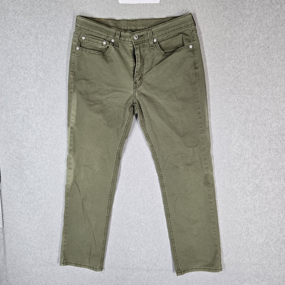 Levi's 514 Men Jeans 32X30 Green Khakis Straight Fit Twill 28" Inseam